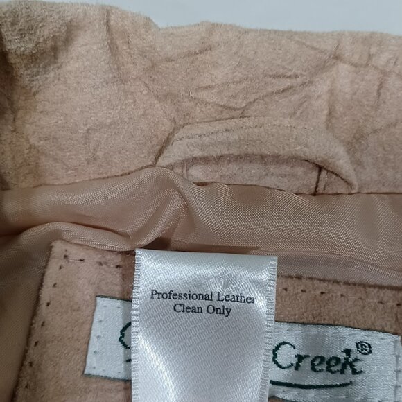 Coldwater Creek Jacket Womens Beige Petite Medium Suede Leather Knit Full Zip - Picture 10 of 10